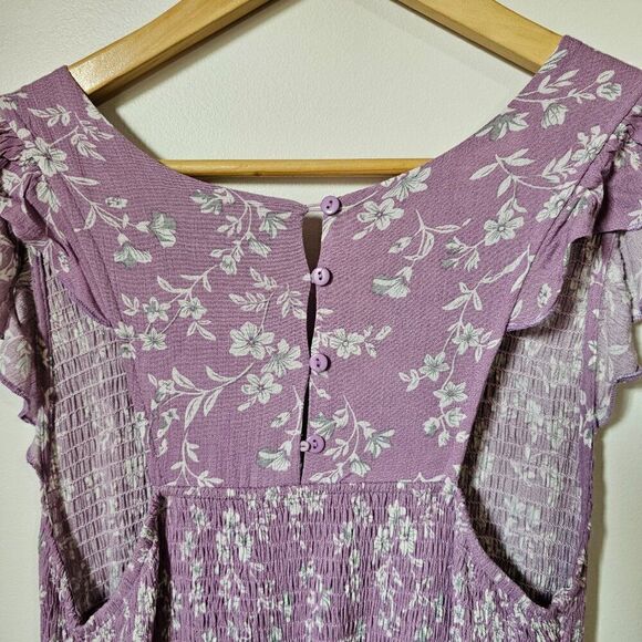 EUC HAYDEN LOS ANGELES LAVENDER FLORAL MIDI DRESS SIZE M - Picture 7 of 16